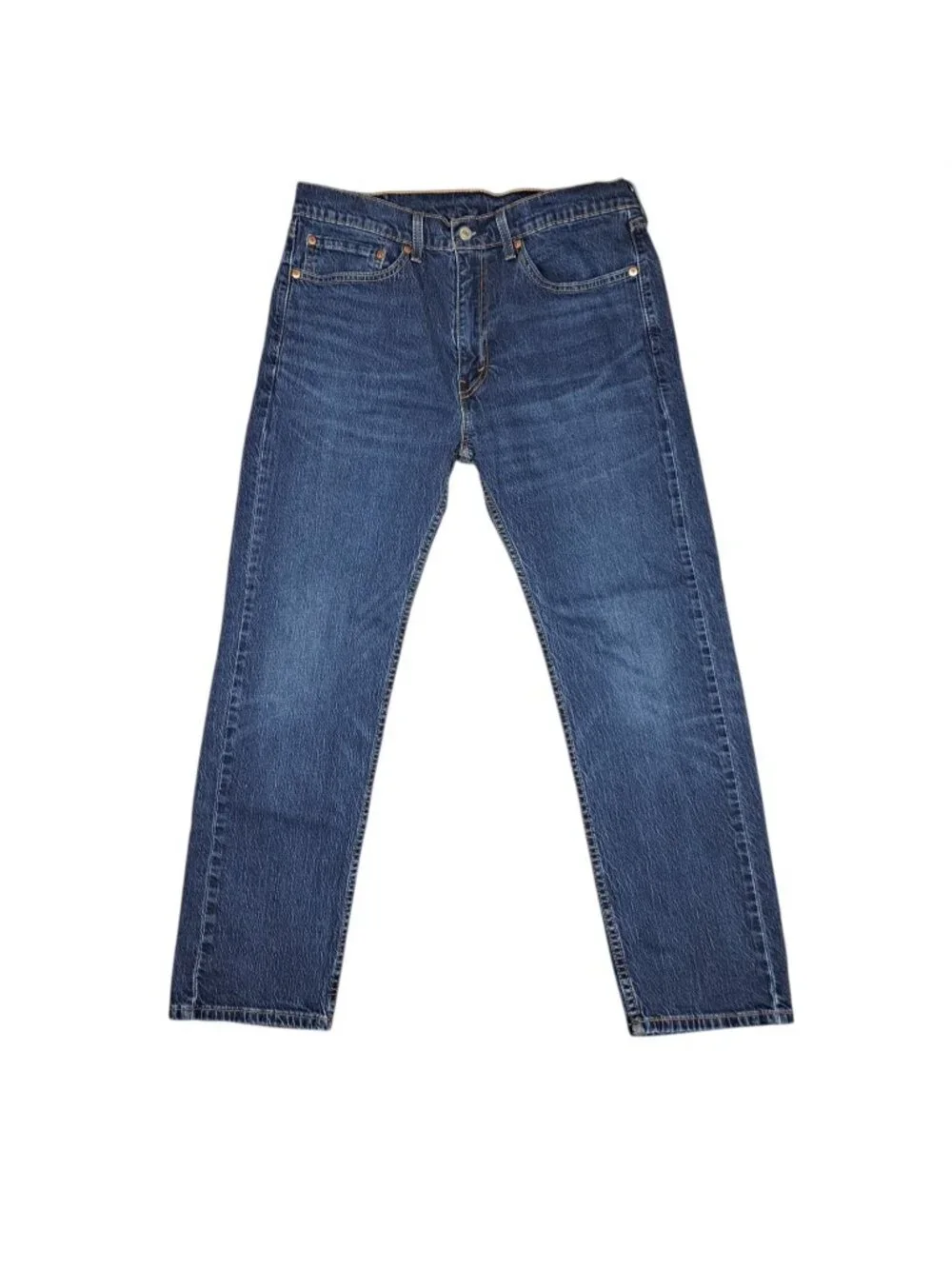 Levis 505 Regular Fit Mens Jeans Straight Leg Blue 34x29 Dark Wash 00505-2195